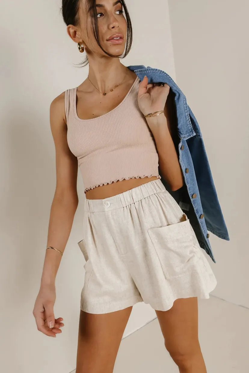 Tops | Essentials>Bohme Everleigh Cropped Tank in Rose