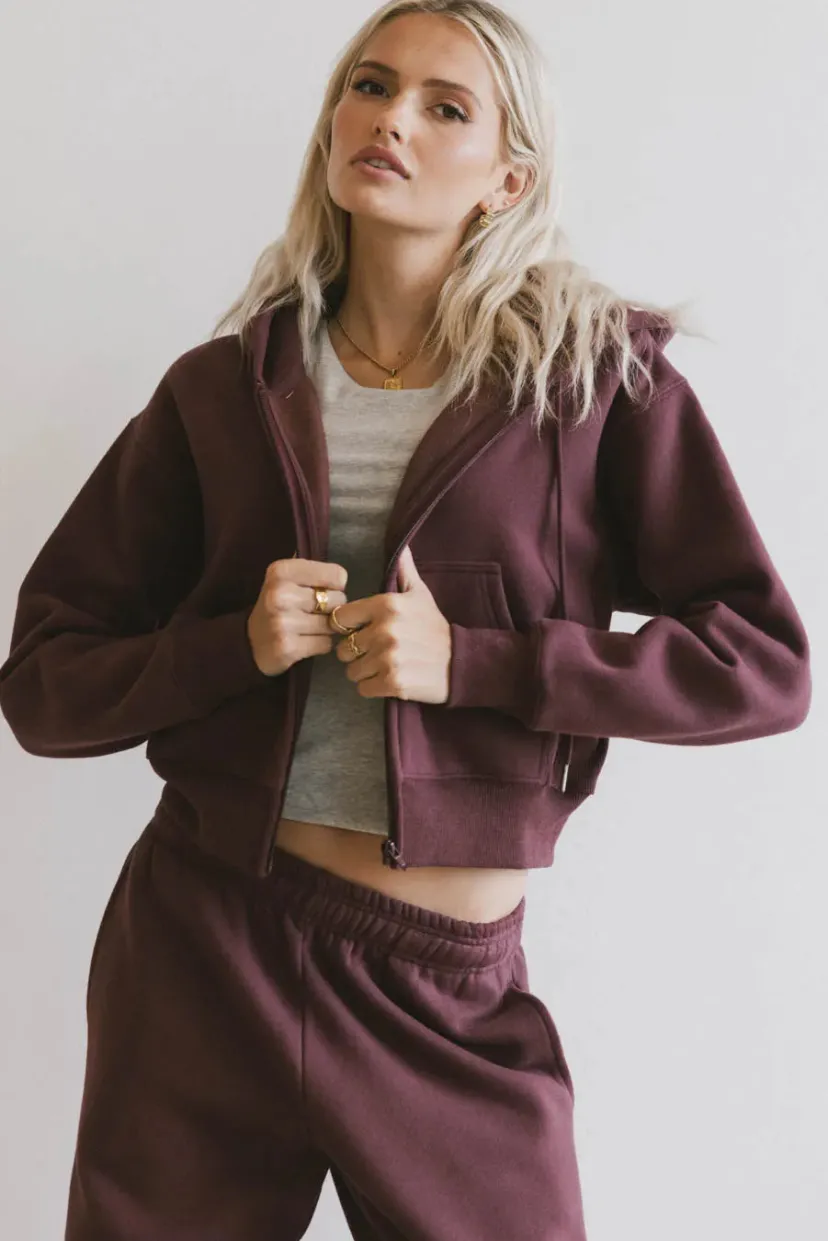 Tops | Jackets>Bohme Ezra Zip Up in Burgundy