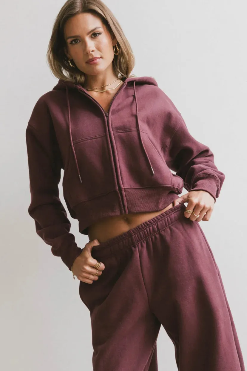 Tops | Jackets>Bohme Ezra Zip Up in Burgundy