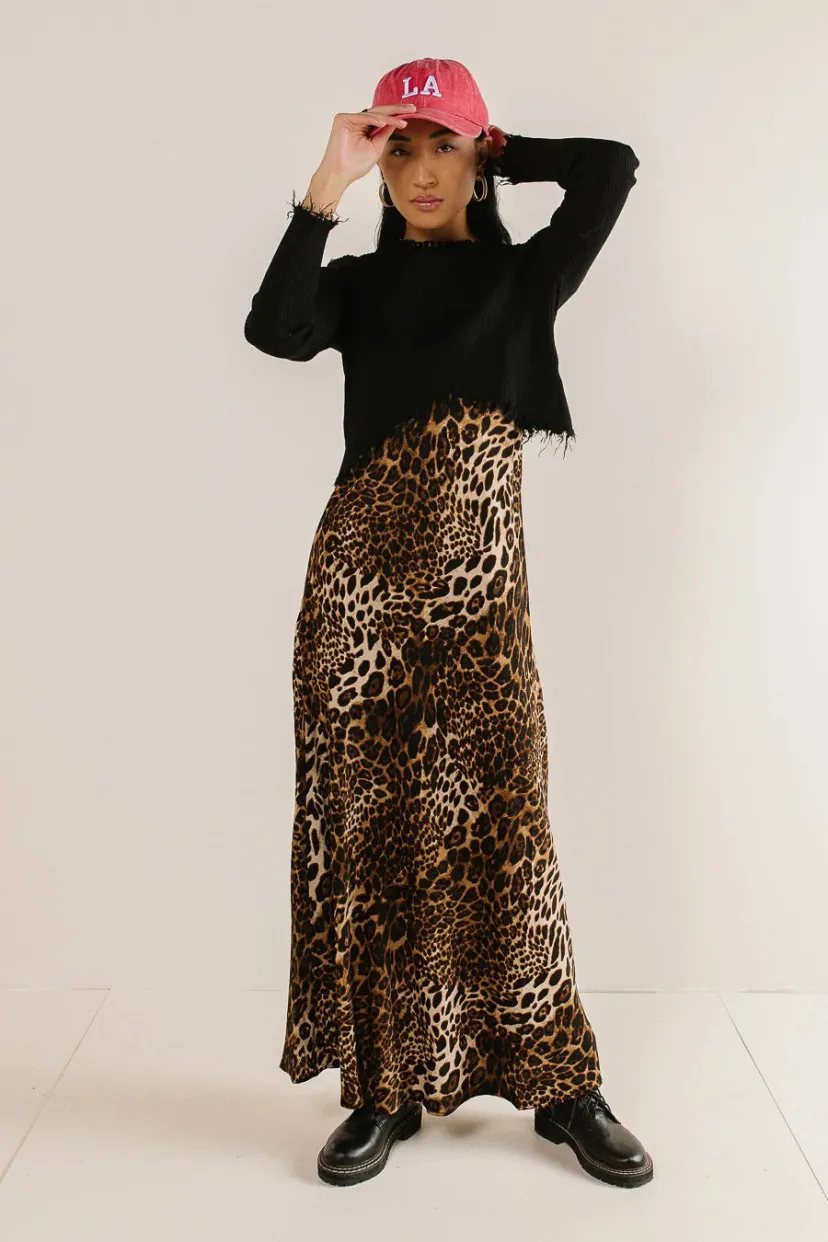 Dresses | Maxi Dresses>Bohme Farren Twofer Leopard Print Dress