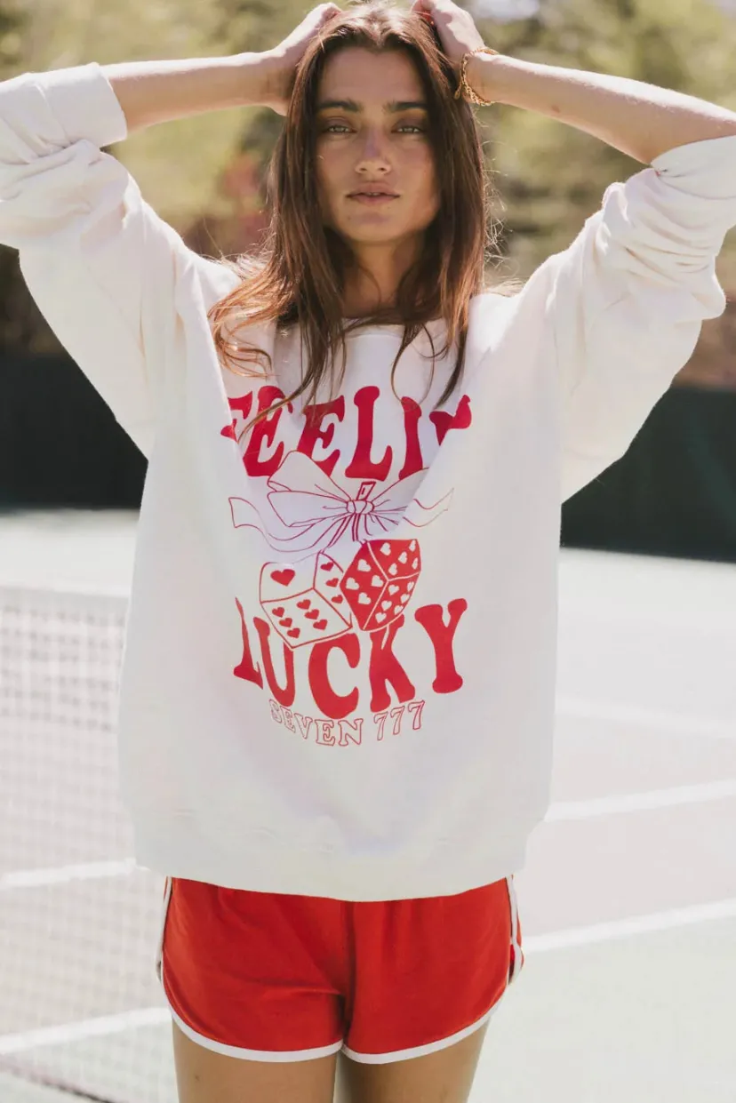 Tops | Sweaters>Bohme Feeling Lucky Crewneck