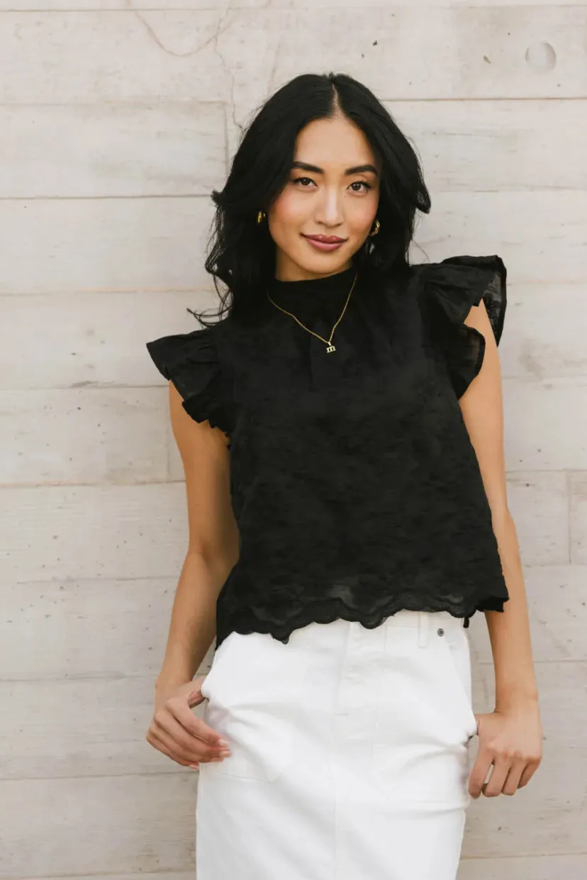 Tops | Blouses>Bohme Fia Embroidered Blouse in Black