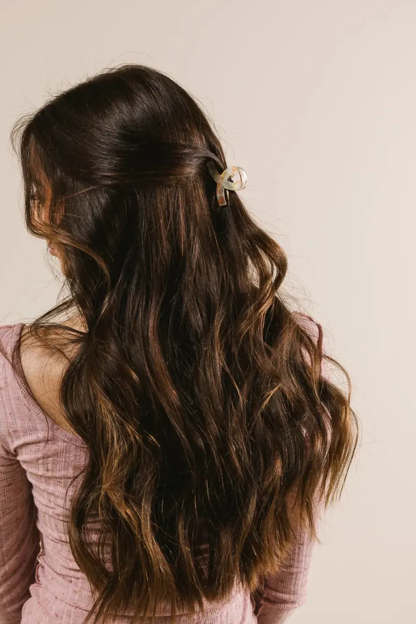 Hair Accessories>Bohme Floral Claw Clip in Peach