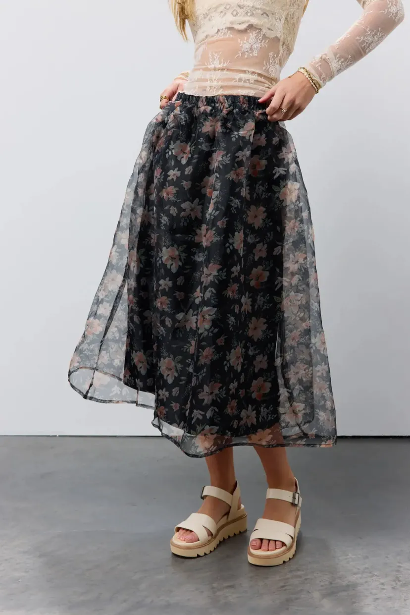 Skirts | All Bottoms>Bohme Floral Organza Skirt