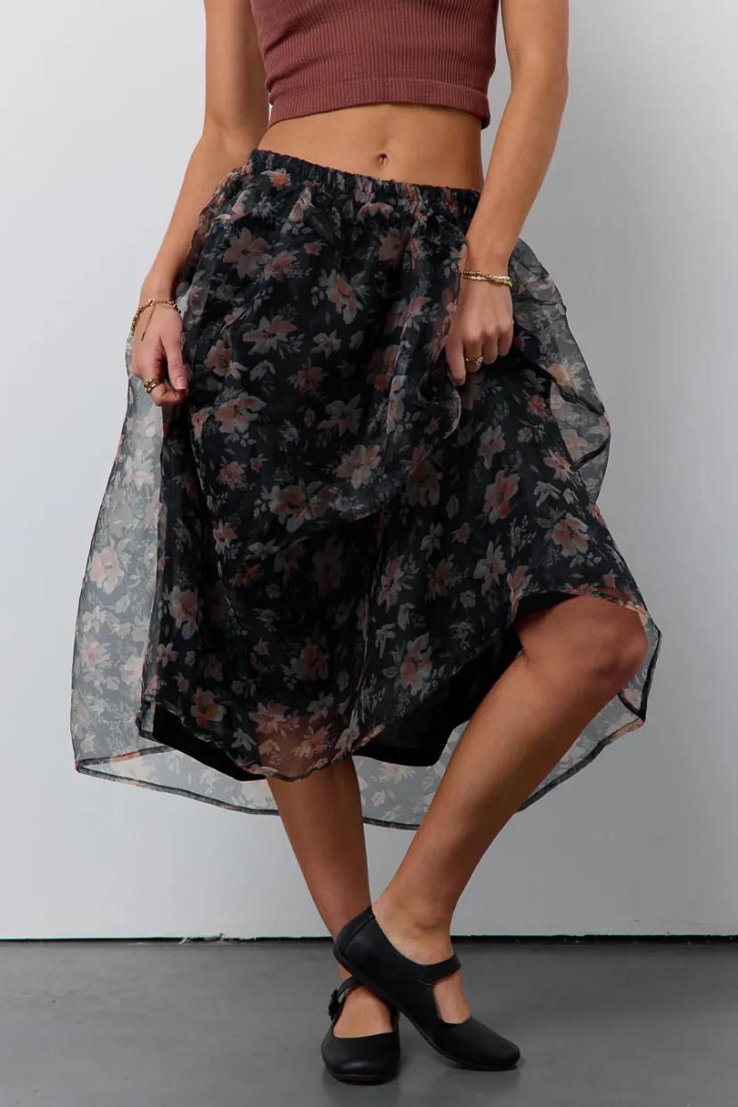 Skirts | All Bottoms>Bohme Floral Organza Skirt