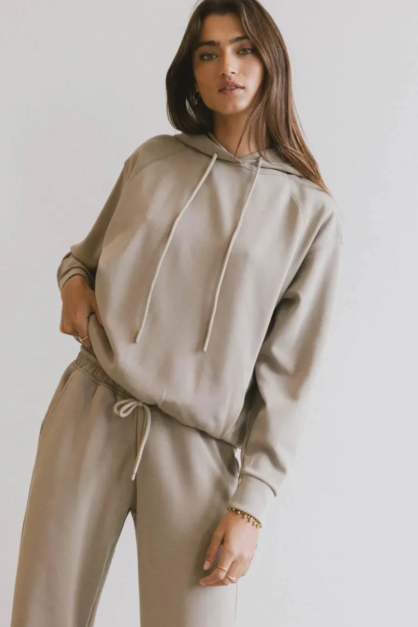 Tops | Sets>Bohme Flow State Pullover Hoodie in Taupe