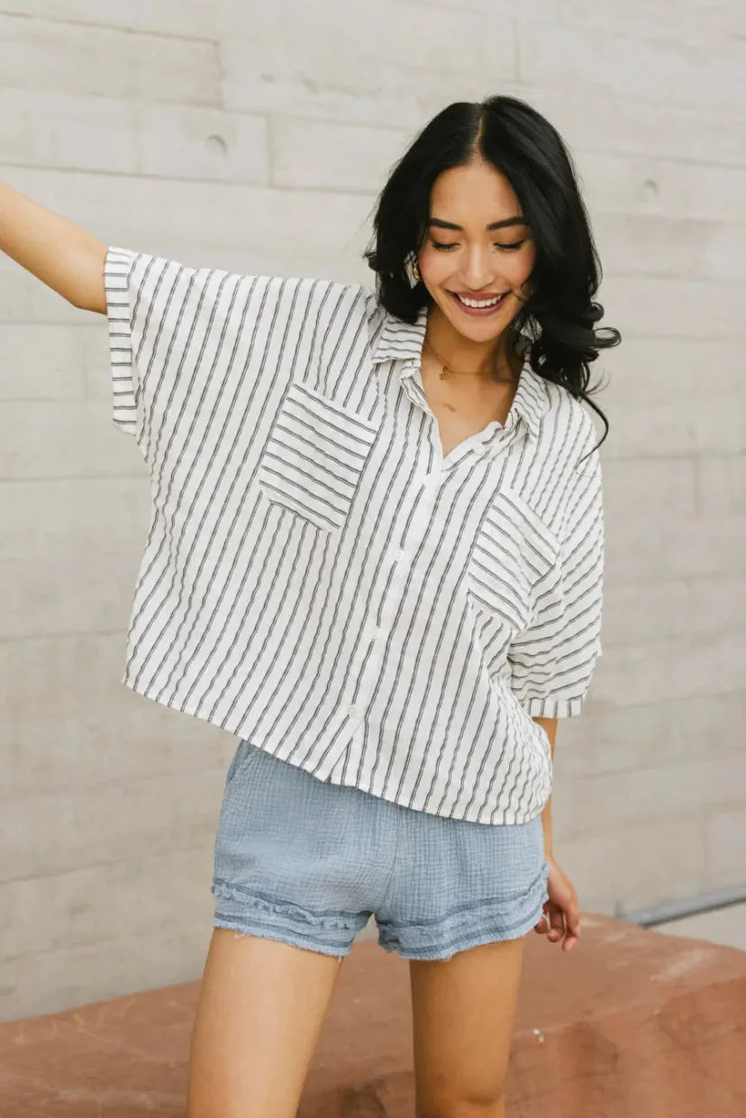 Tops | Blouses>Bohme Francine Striped Button Up