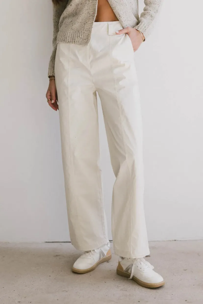 Pants | All Bottoms>Bohme Frank and Oak Emma Wide Leg Pant in Cream