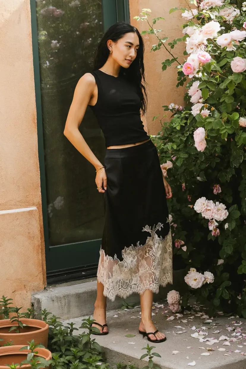 Skirts>Bohme Frankie Asymmetrical Skirt in Black