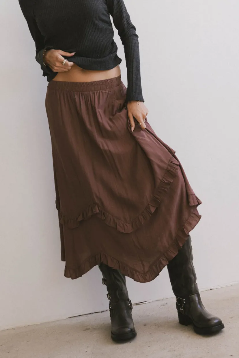 Skirts | All Bottoms>Bohme Franky Midi Skirt in Mauve