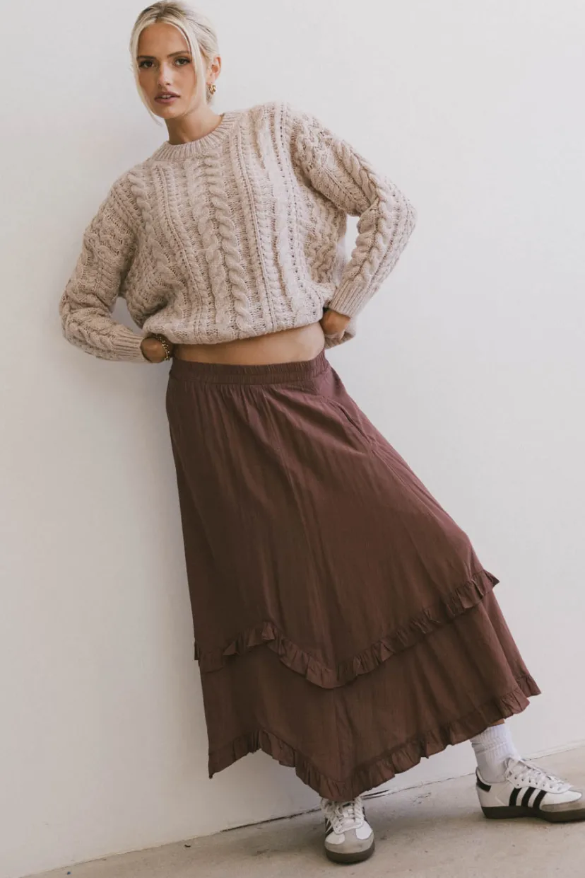 Skirts | All Bottoms>Bohme Franky Midi Skirt in Mauve