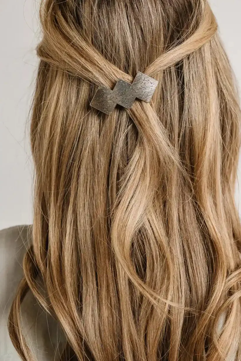 Hair Accessories>Bohme Geometric Hair Clip in Silver