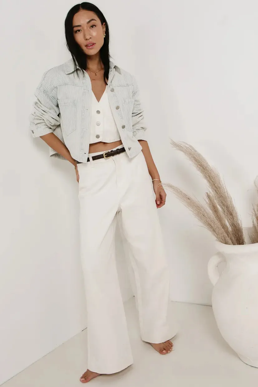 Denim | All Bottoms>Bohme Georgia Wide Leg Jeans in - FINAL SALE Cream