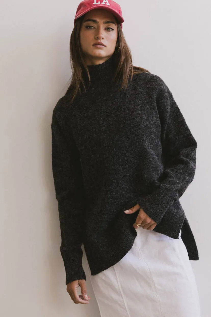 Tops | Sweaters>Bohme Gracie High Neck Sweater in Black