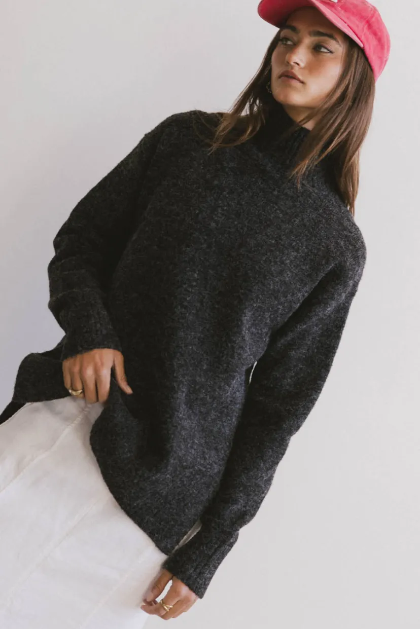 Tops | Sweaters>Bohme Gracie High Neck Sweater in Black