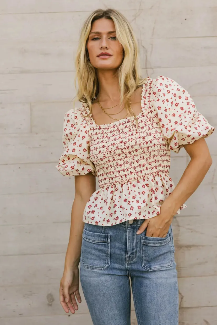 Tops | Blouses>Bohme Gretta Smocked Blouse - FINAL SALE