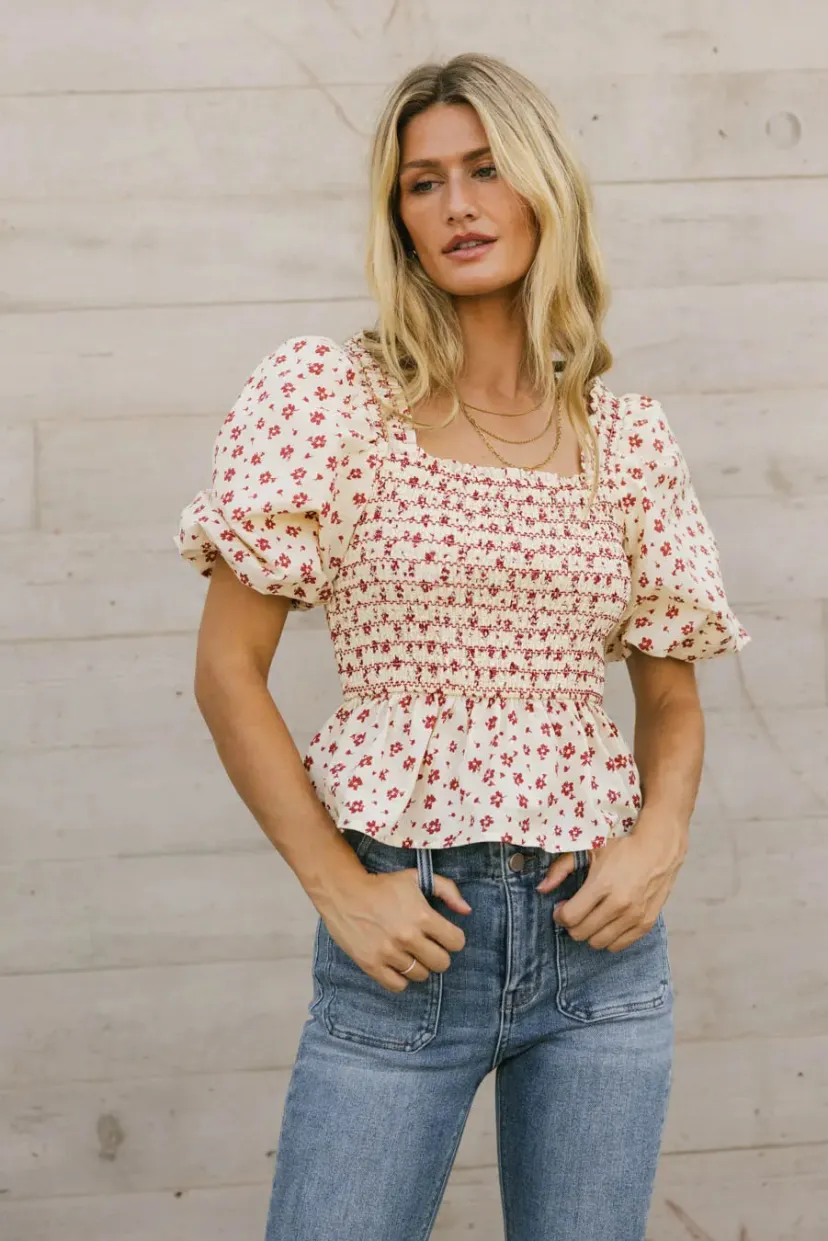 Tops | Blouses>Bohme Gretta Smocked Blouse - FINAL SALE