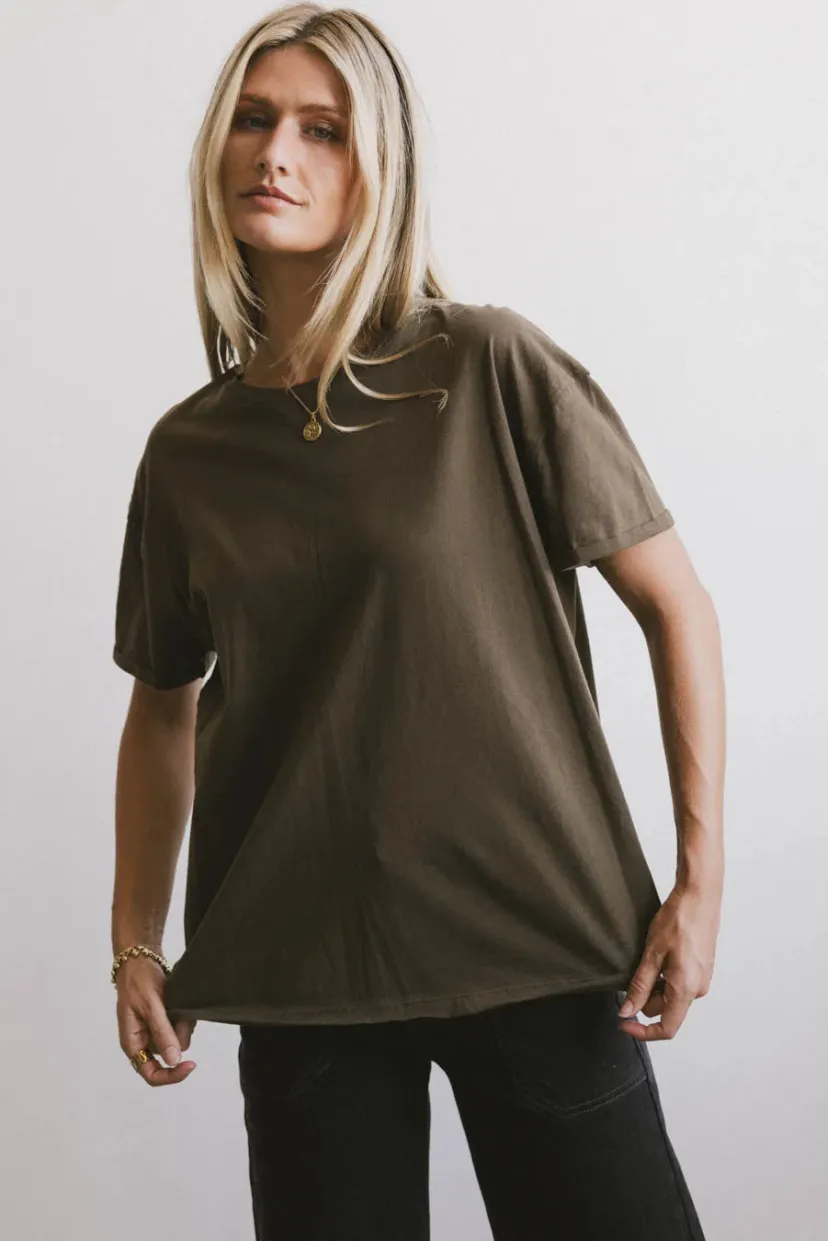 Tops | Essentials>Bohme Gunner Basic Tee in Dark Olive Darkolive