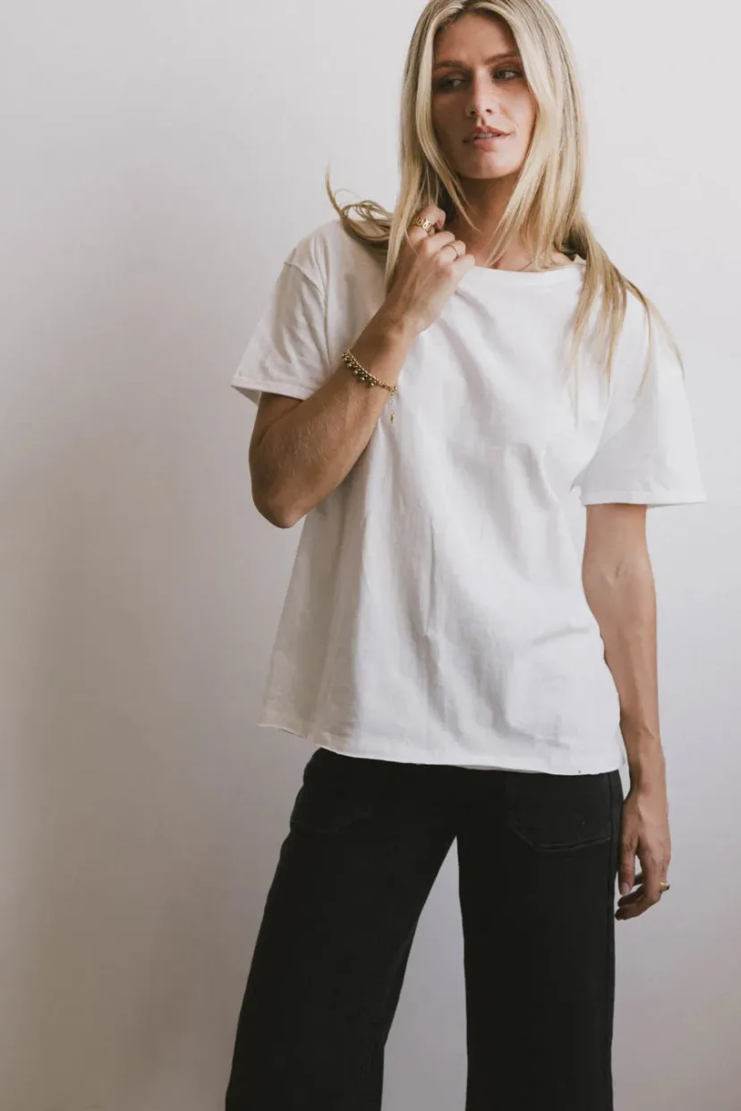 Tops | Essentials>Bohme Gunner Basic Tee in Ivory