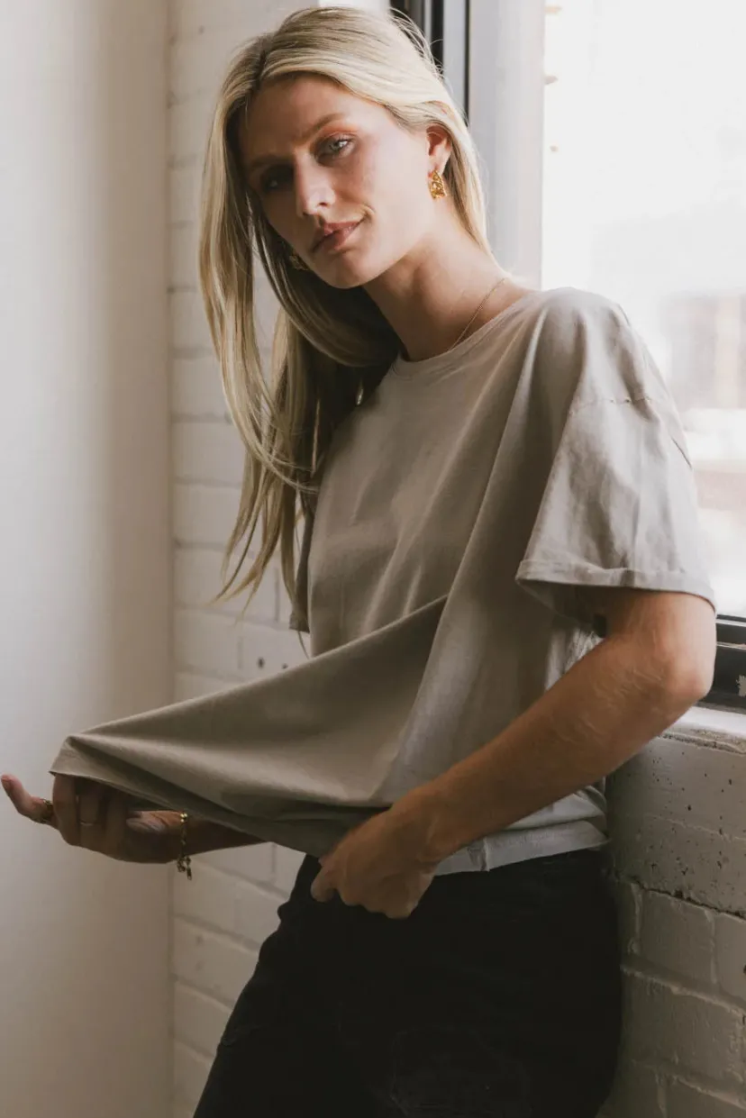 Tops>Bohme Gunner Basic Tee in Taupe