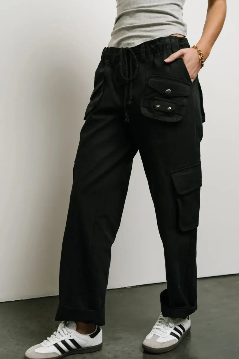 Pants | All Bottoms>Bohme Hailey Cargo Pants in - FINAL SALE Black