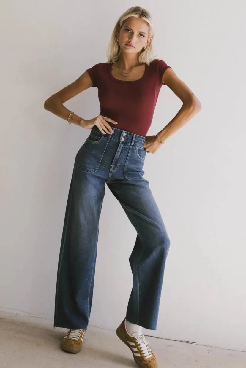 Denim | All Bottoms>Bohme Haley Distressed Wide Leg Jeans