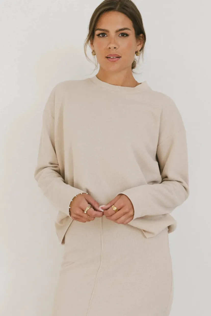 Tops | Sets>Bohme Harden Sweater Top in Taupe