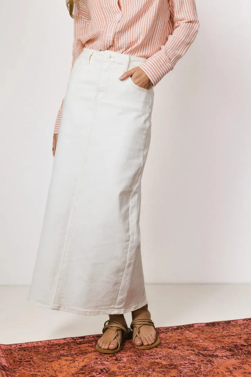 Denim | Skirts>Bohme Harley Denim Midi Skirt in - FINAL SALE Cream