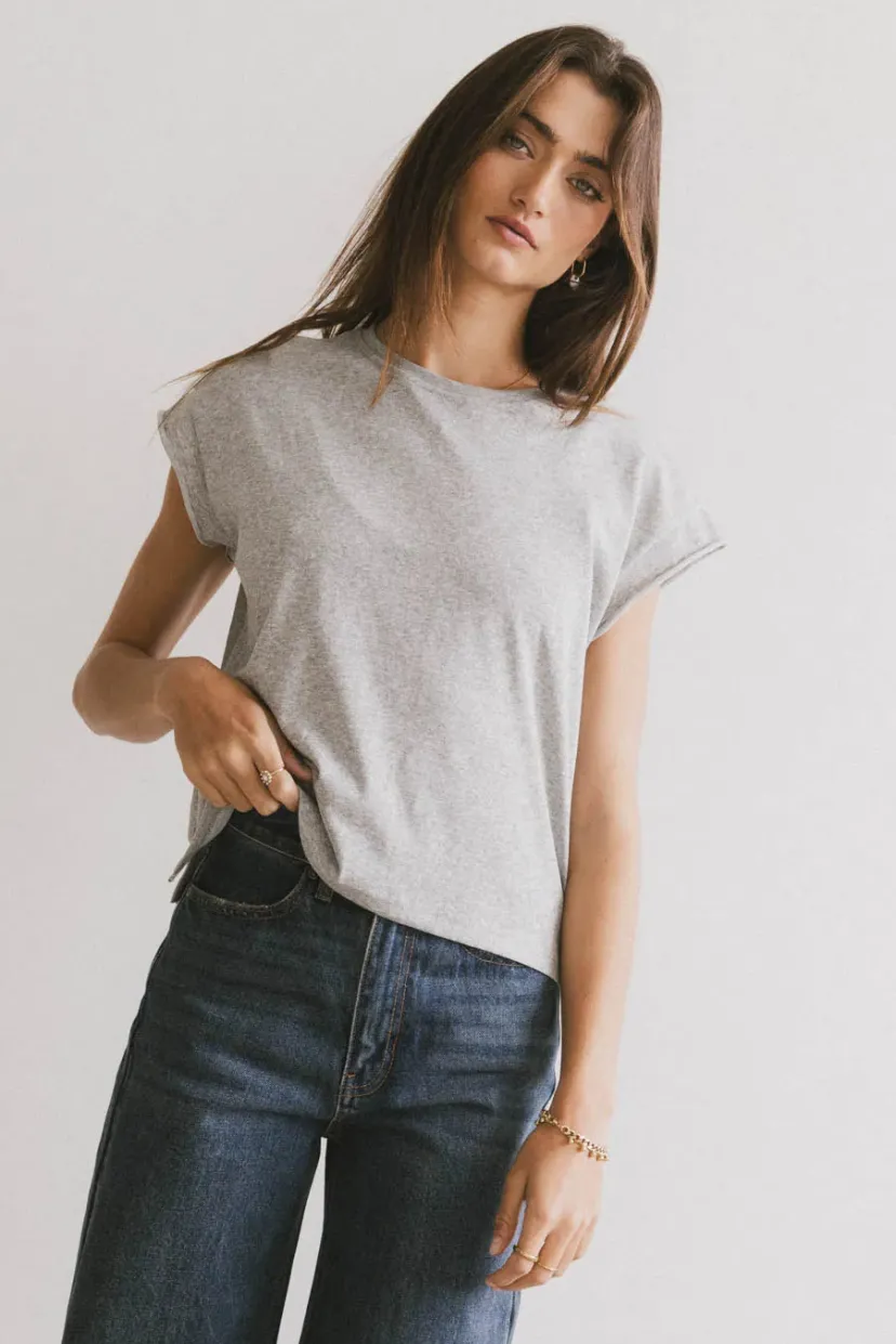 Tops | Essentials>Bohme Harry Cutoff Top in Grey