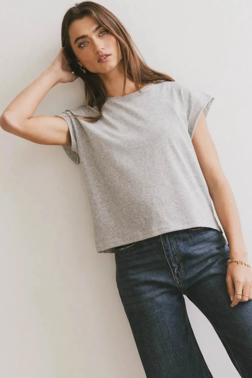 Tops | Essentials>Bohme Harry Cutoff Top in Grey