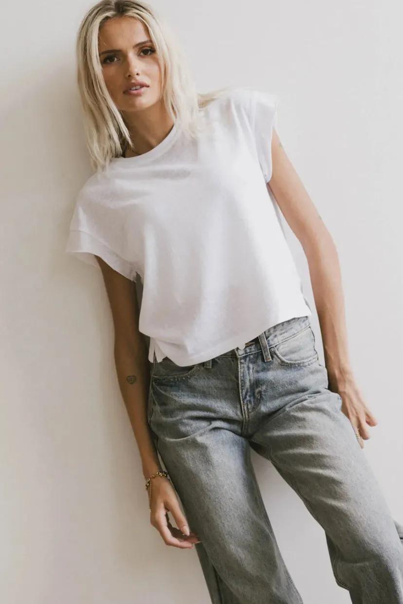 Tops | Essentials>Bohme Harry Cutoff Top in White