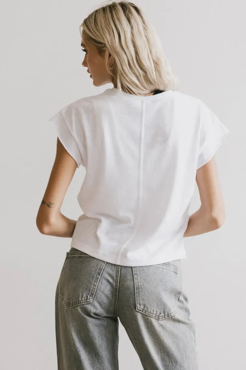 Tops | Essentials>Bohme Harry Cutoff Top in White