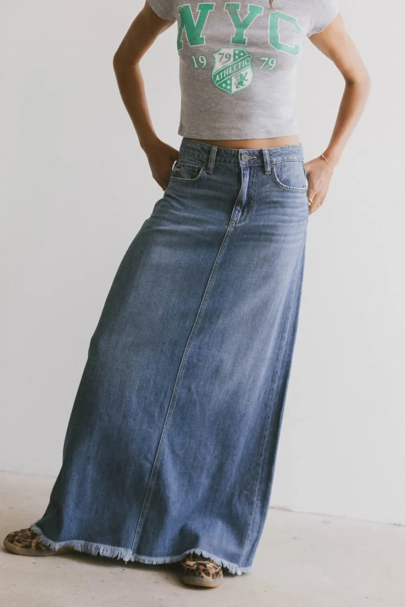 Skirts | All Bottoms>Bohme Heather Denim Maxi Skirt