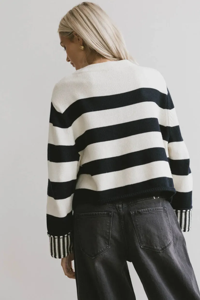 Tops | Sweaters>Bohme Helena Striped Sweater in Black