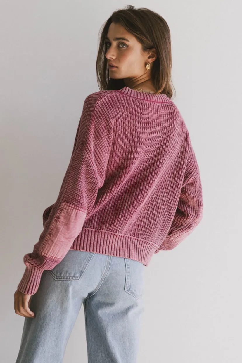 Tops>Bohme Inda Henly Sweater in Burgundy