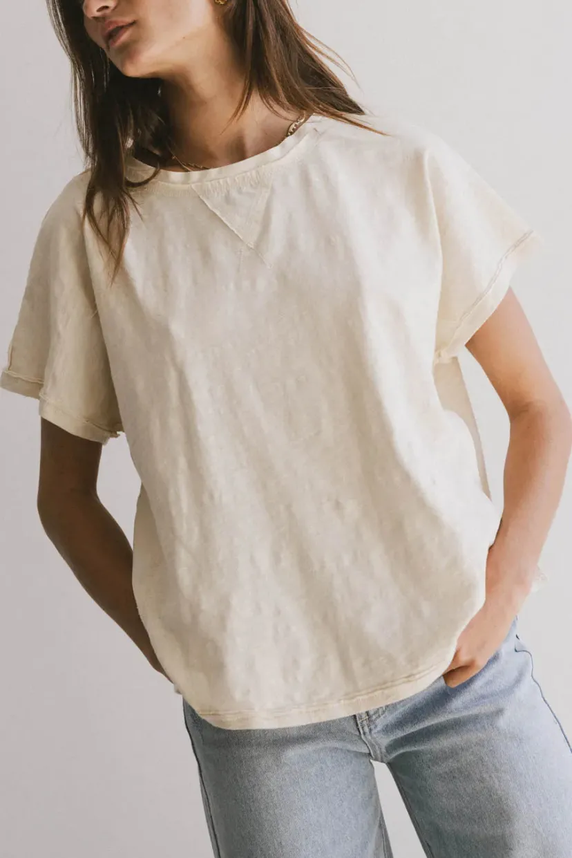 Tops | Essentials>Bohme Indy Contrast Top in Cream