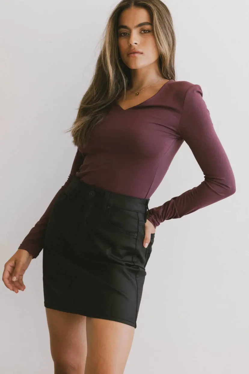 Tops | Essentials>Bohme Iris Basic Top in Wine