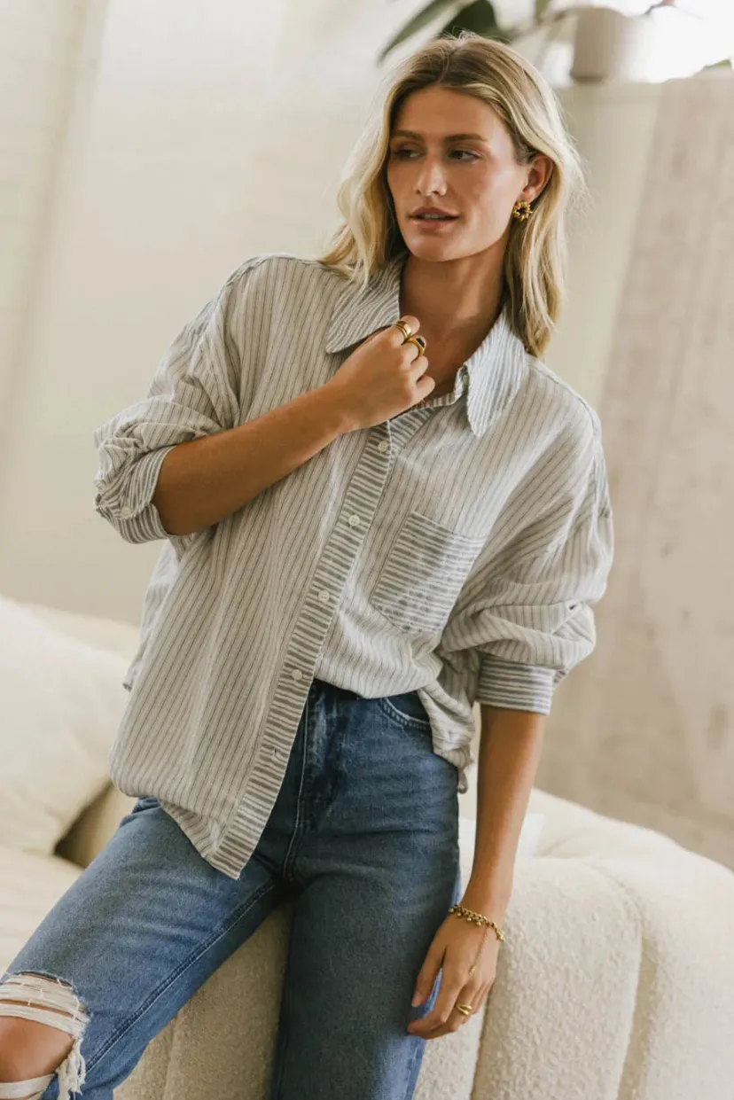 Tops>Bohme Jace Striped Button Up