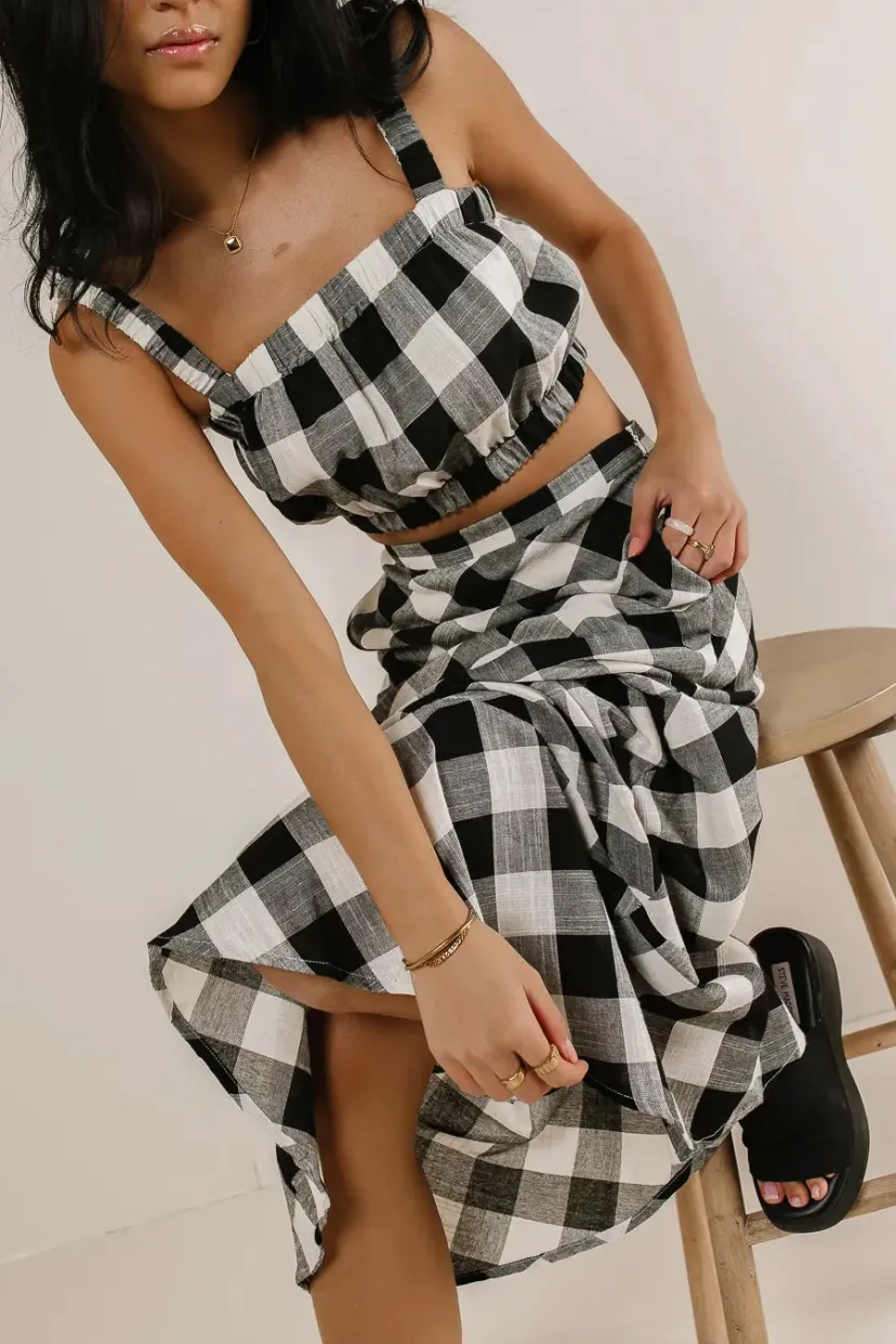 Tops>Bohme Jasmine Plaid Crop Top - FINAL SALE