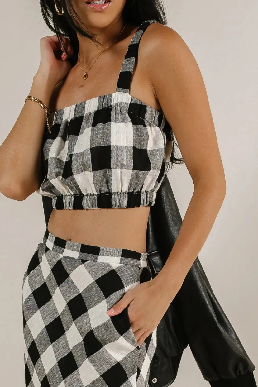 Tops>Bohme Jasmine Plaid Crop Top - FINAL SALE