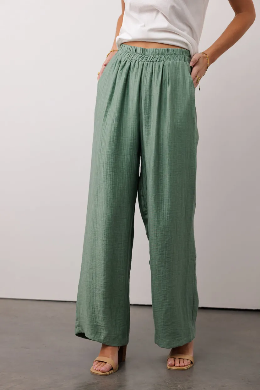 Pants | All Bottoms>Bohme Jennilyn Pants in - FINAL SALE Sage