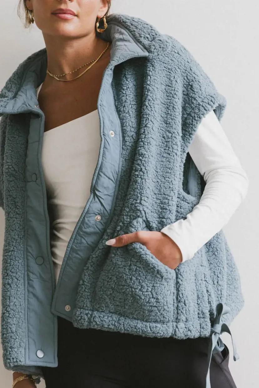 Tops | Vests>Bohme Johanna Sherpa Vest in Blue