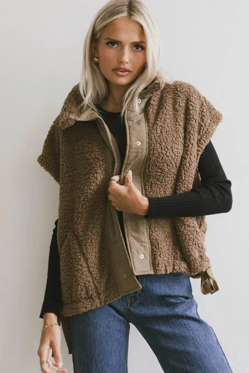 Tops | Vests>Bohme Johanna Sherpa Vest in Brown