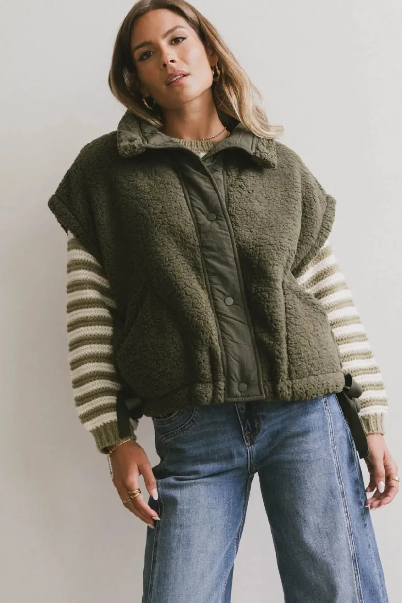 Tops | Vests>Bohme Johanna Sherpa Vest in Olive