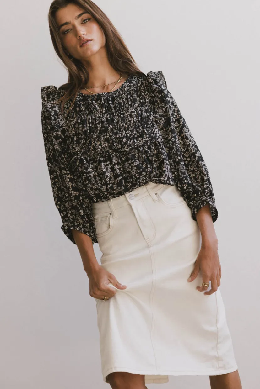 Skirts | All Bottoms>Bohme Jordan Denim Skirt in Cream