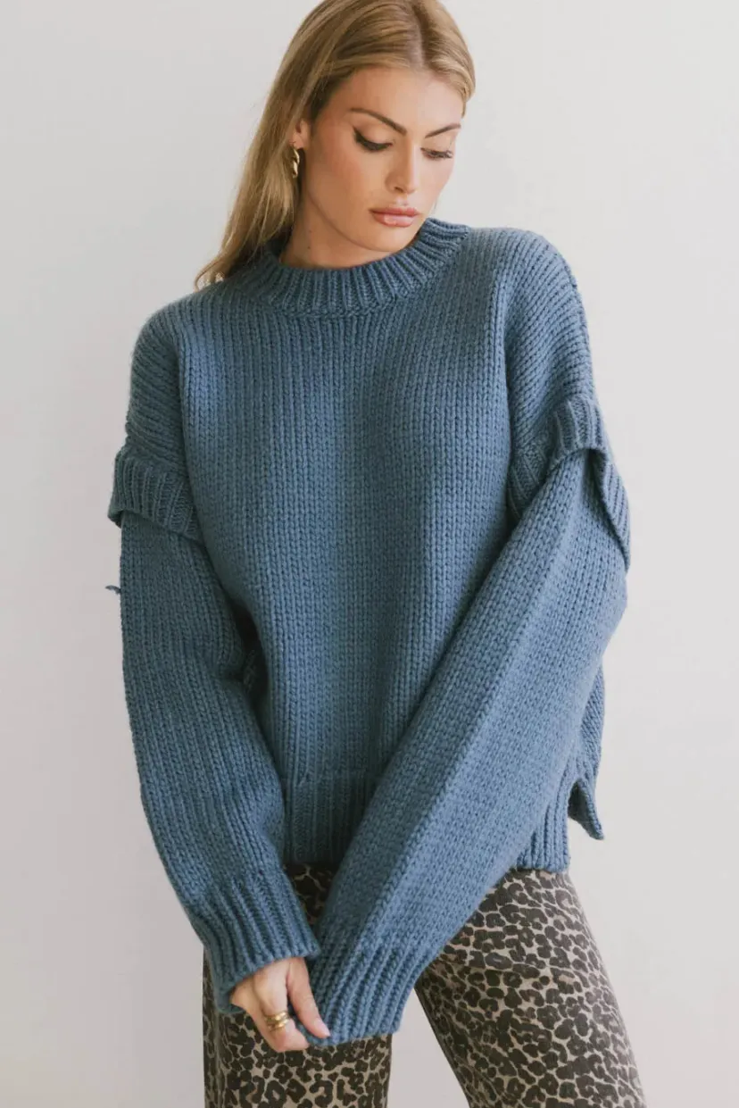 Tops | Sweaters>Bohme Josie Knit Sweater in Blue