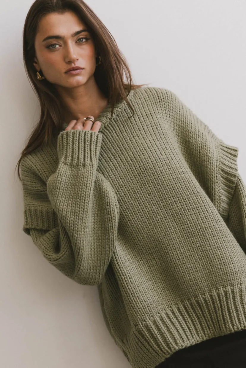 Tops | Sweaters>Bohme Josie Knit Sweater in Sage