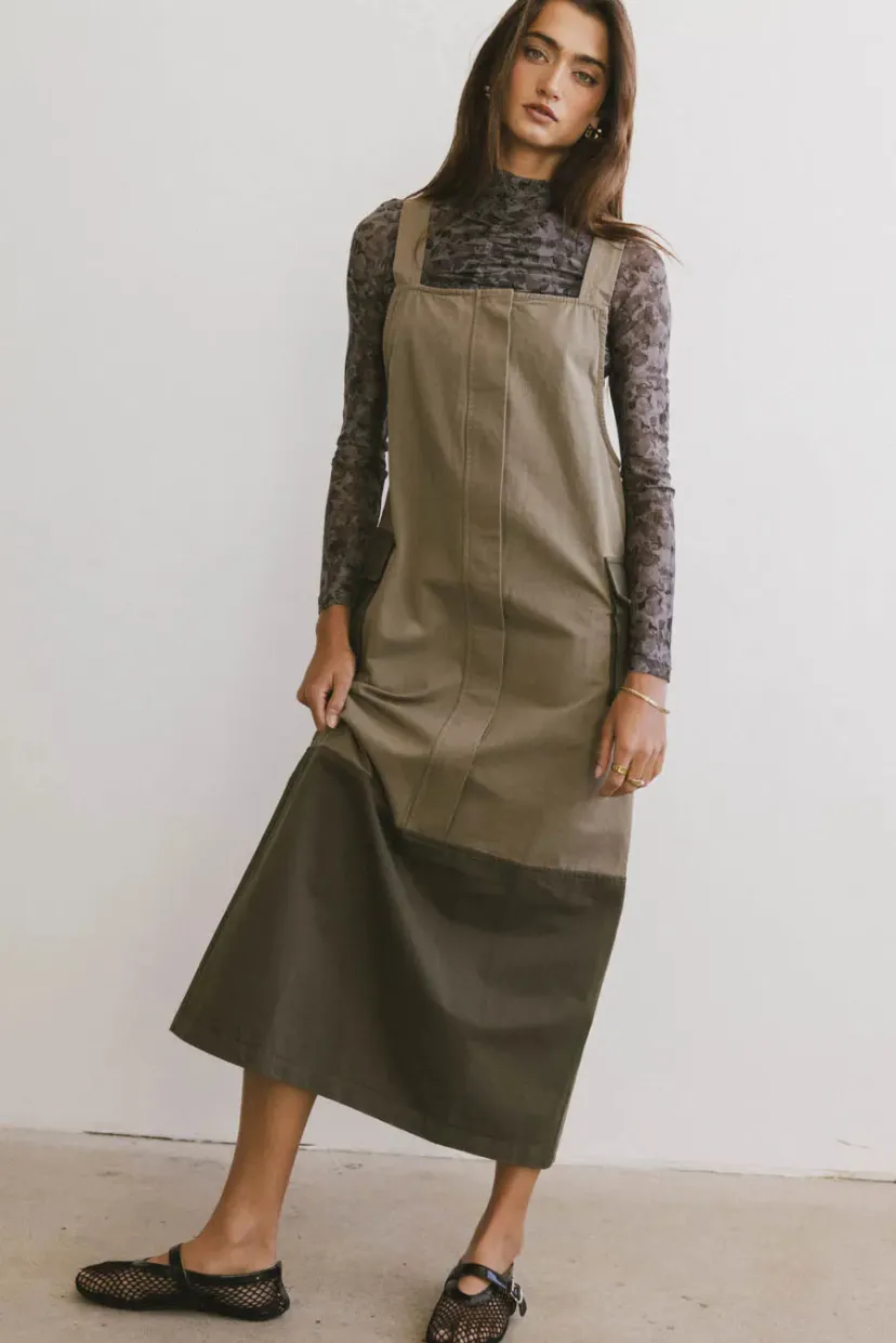 Dresses>Bohme Jovi Cargo Overall Dress Olive