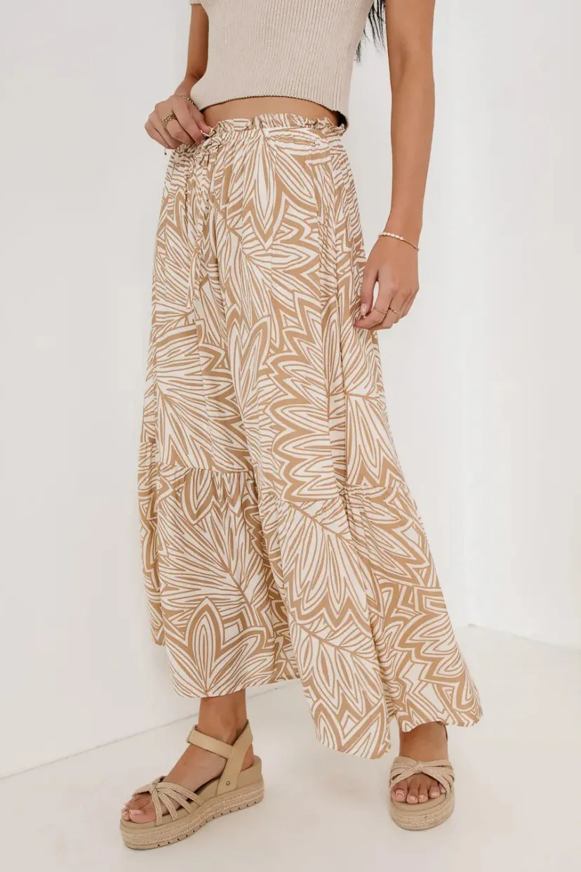 Skirts | All Bottoms>Bohme Kai Printed Skirt in Khaki