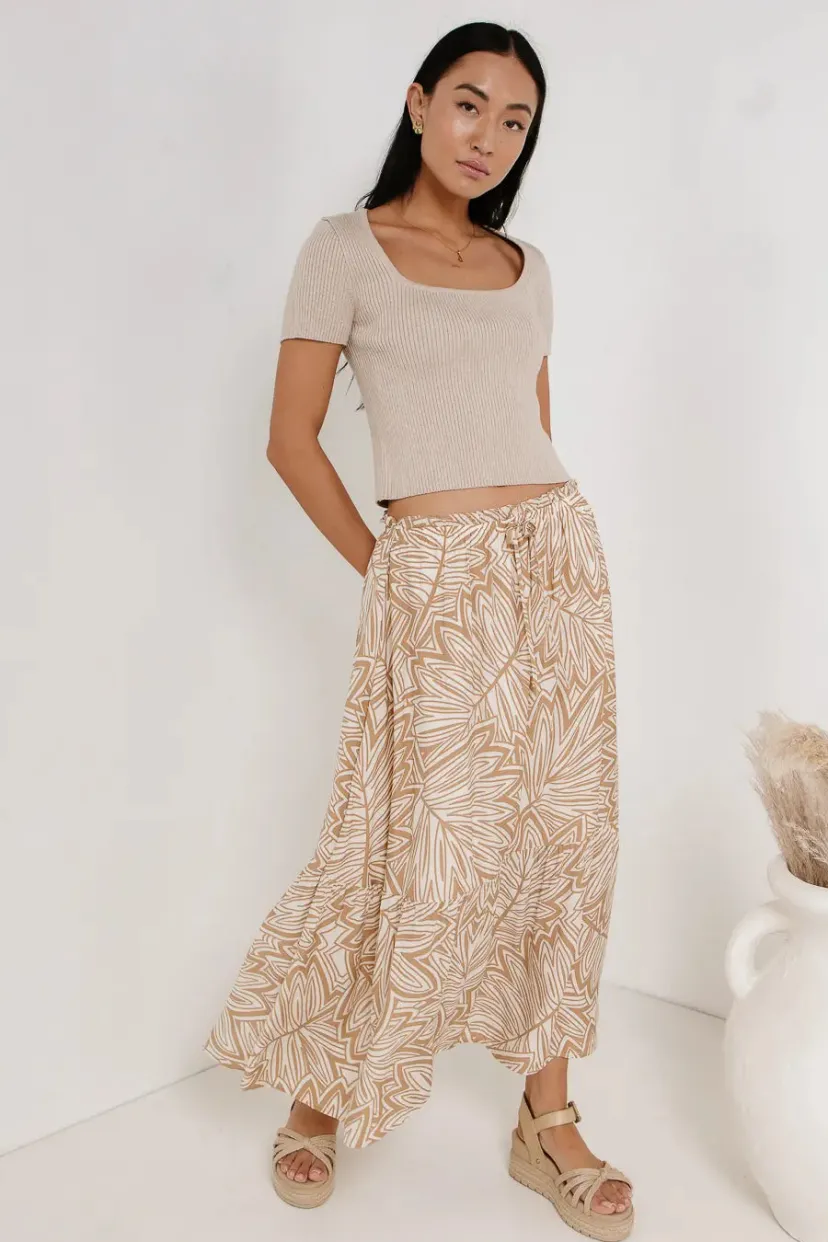 Skirts | All Bottoms>Bohme Kai Printed Skirt in Khaki